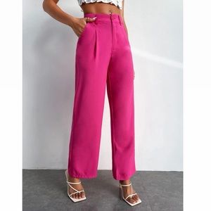 Hot pink Dress Pants For Women | Wide Legs Pants